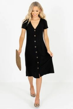 Heart & Hips One In A Million Black Midi Dress -Bella Ella Sales One in a Million Black Dress Full Front3 5000x