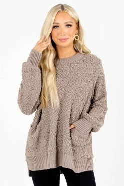 Zenana Open Arms Popcorn Knit Sweater