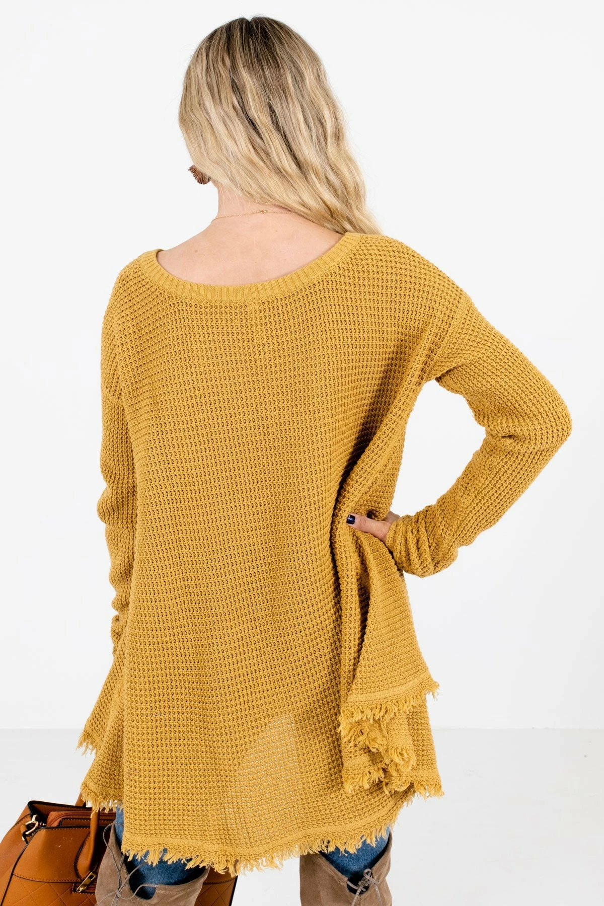 Bella Ella Boutique Open-Minded Mustard Knit Sweater 2 Bella Ella Boutique Open-Minded Mustard Knit Sweater - Image 2
