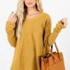 Bella Ella Boutique Open-Minded Mustard Knit Sweater