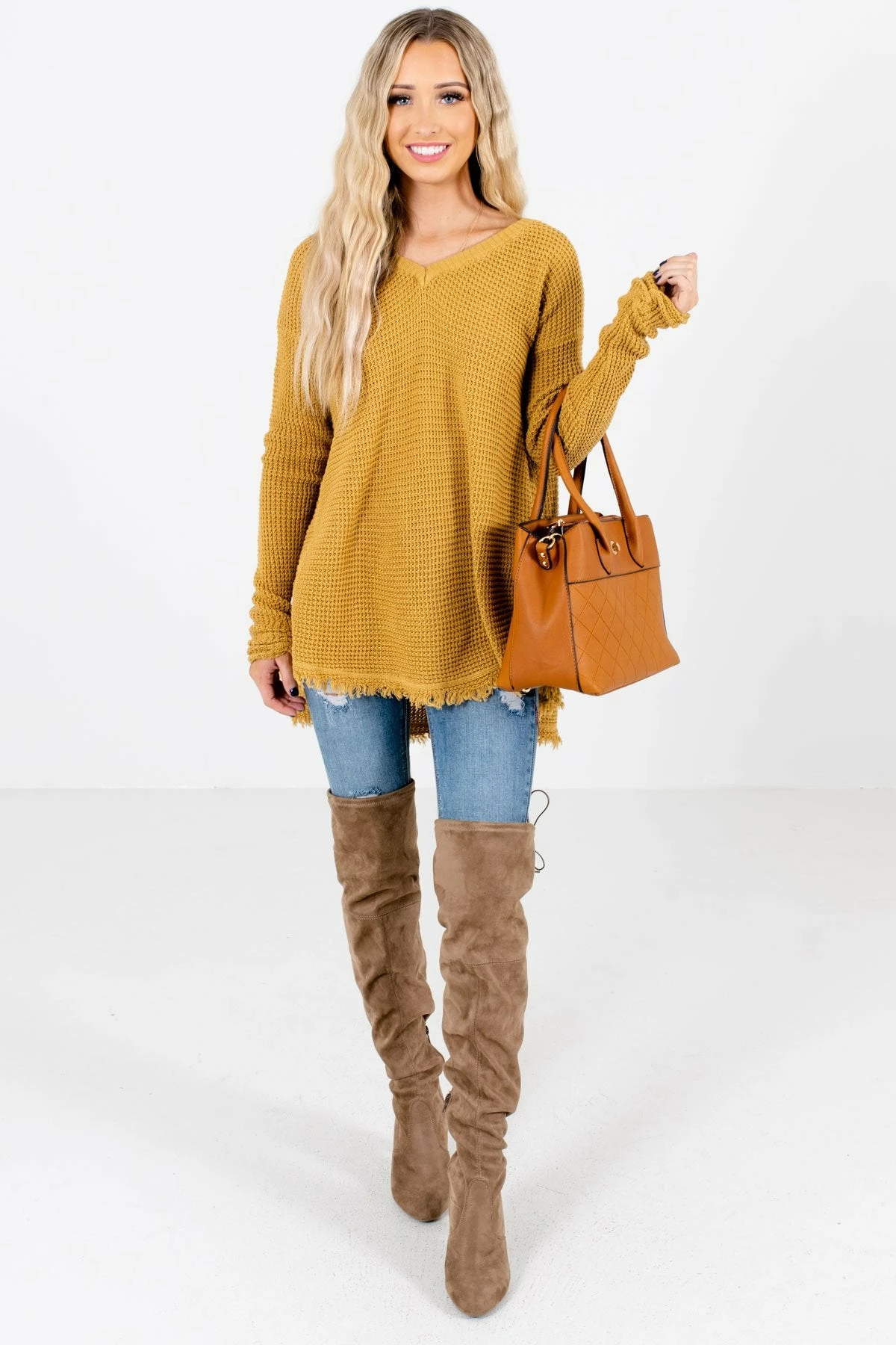Bella Ella Boutique Open-Minded Mustard Knit Sweater 4 Bella Ella Boutique Open-Minded Mustard Knit Sweater - Image 4
