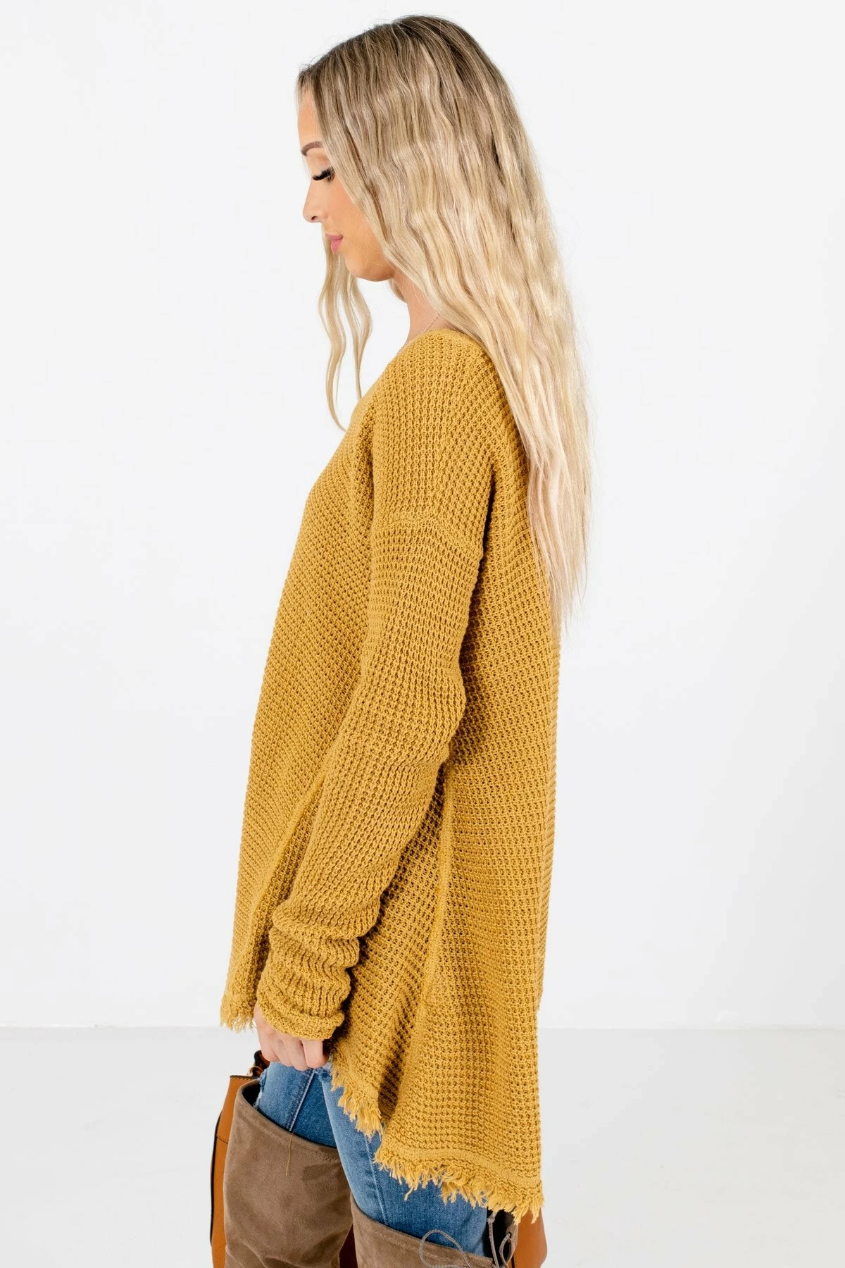 Bella Ella Boutique Open-Minded Mustard Knit Sweater 5 Bella Ella Boutique Open-Minded Mustard Knit Sweater - Image 5