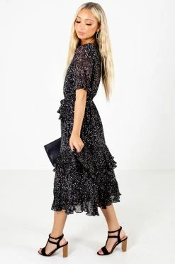 Very J Own The Occasion Floral Midi Dress -Bella Ella Sales Own the Occasion Black Dress Side 5000x