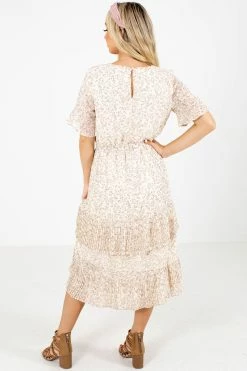 Very J Own The Occasion Floral Midi Dress -Bella Ella Sales Own the Occasion Cream Dress Back 5000x