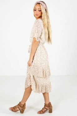 Very J Own The Occasion Floral Midi Dress -Bella Ella Sales Own the Occasion Cream Dress Side 5000x