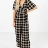 Bella Ella Boutique Perfect Timing Black Plaid Jumpsuit