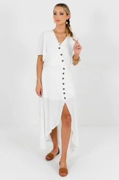 Bella Ella Boutique Perfect Opportunity White Polka Dot Maxi Dress -Bella Ella Sales Perfect Opportunity White Dress Front2 5000x