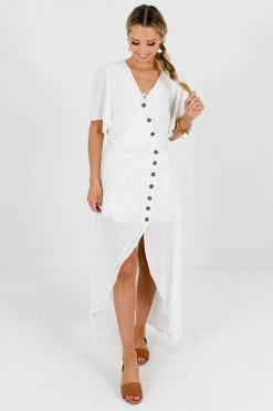 Bella Ella Boutique Perfect Opportunity White Polka Dot Maxi Dress