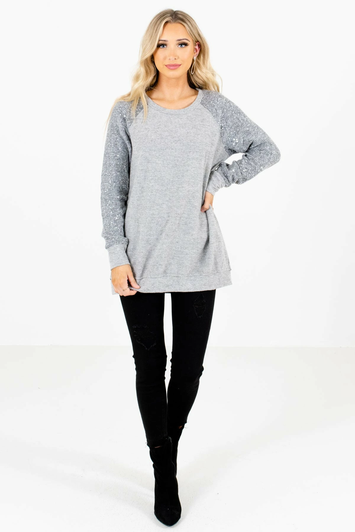 Bella Ella Boutique Picture This Gray Sweater 5 Bella Ella Boutique Picture This Gray Sweater - Image 5