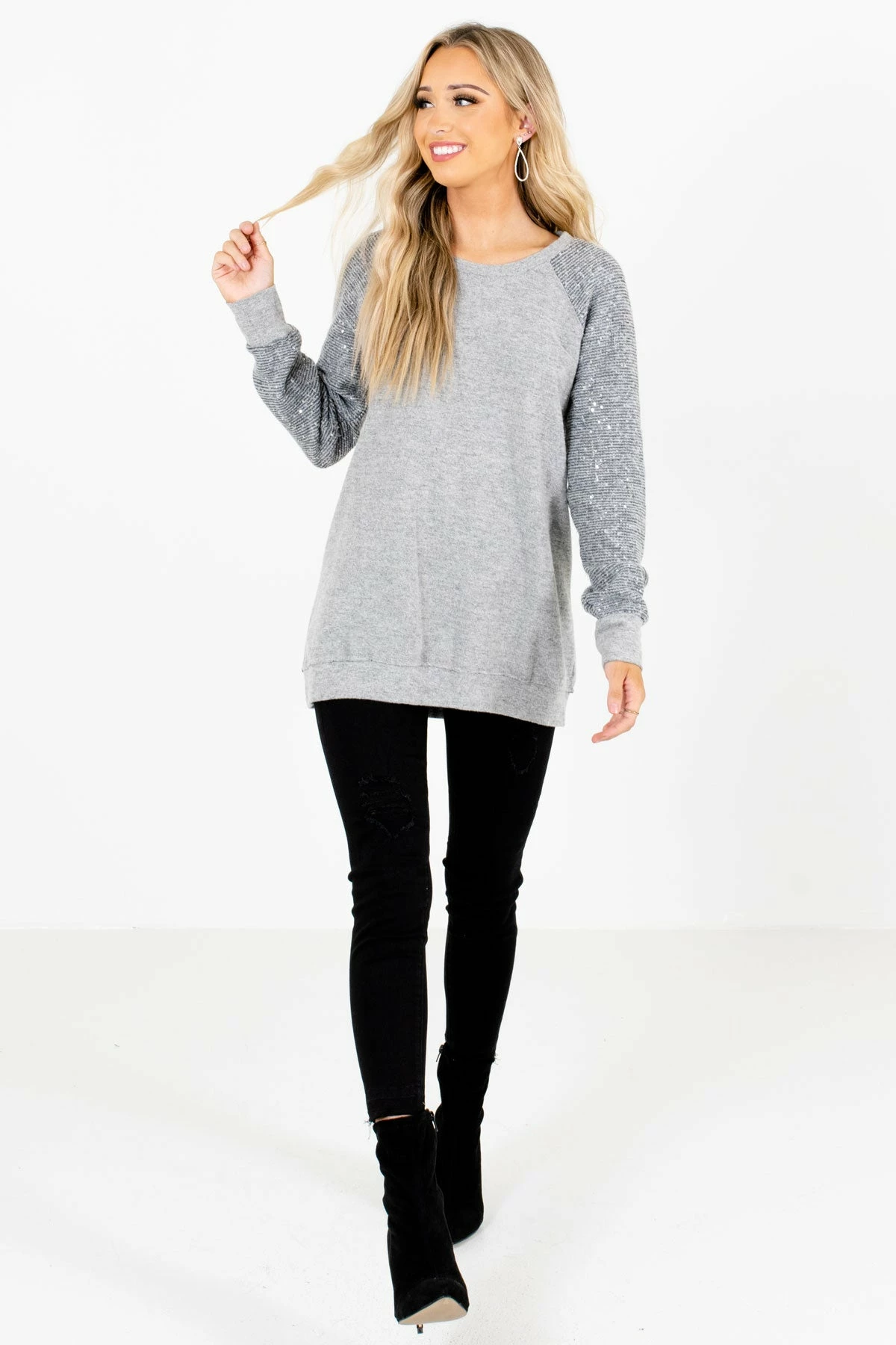 Bella Ella Boutique Picture This Gray Sweater 8 Bella Ella Boutique Picture This Gray Sweater - Image 8