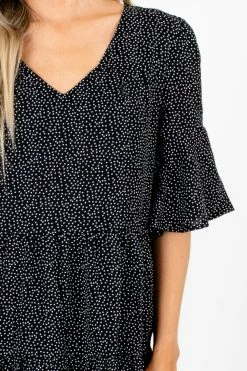 Very J Polka Dot It Mini Dress -Bella Ella Sales PolkaDotItDressBlackDetail 5000x