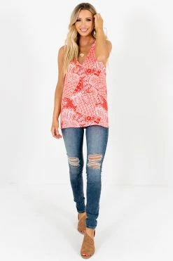 Bella Ella Boutique Positive Vibes Red Paisley Tank -Bella Ella Sales Positive Vibes Red Paisley Tank Full 5000x