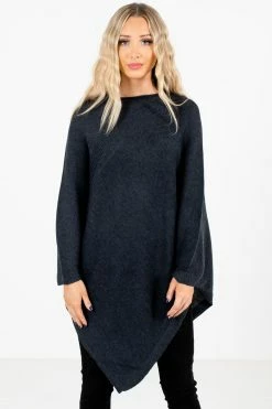 Bella Ella Boutique Power Of Positivity Charcoal Gray Sweater Poncho 10 Bella Ella Boutique Power Of Positivity Charcoal Gray Sweater Poncho -Bella Ella Sales Power of Positivity Gray Poncho Front 5000x