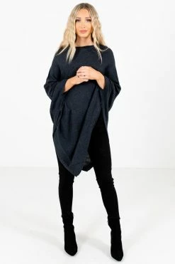 Bella Ella Boutique Power Of Positivity Charcoal Gray Sweater Poncho 9 Bella Ella Boutique Power Of Positivity Charcoal Gray Sweater Poncho -Bella Ella Sales Power of Positivity Gray Poncho Full Front2 5000x