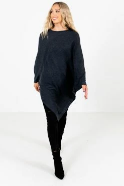 Bella Ella Boutique Power Of Positivity Charcoal Gray Sweater Poncho 11 Bella Ella Boutique Power Of Positivity Charcoal Gray Sweater Poncho -Bella Ella Sales Power of Positivity Gray Poncho Full Front 5000x