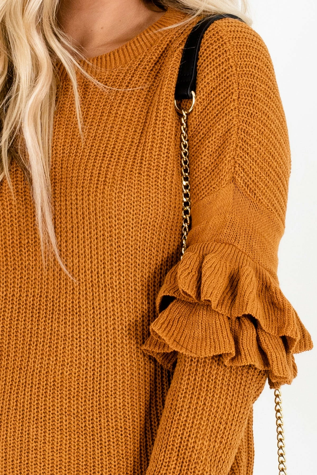 Bella Ella Boutique Pumpkin Patch Orange Ruffle Sleeve Sweater 3 Bella Ella Boutique Pumpkin Patch Orange Ruffle Sleeve Sweater - Image 3