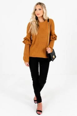 Bella Ella Boutique Pumpkin Patch Orange Ruffle Sleeve Sweater 12 Bella Ella Boutique Pumpkin Patch Orange Ruffle Sleeve Sweater -Bella Ella Sales Pumpkin Patch Orange Sweater Full Front 5000x