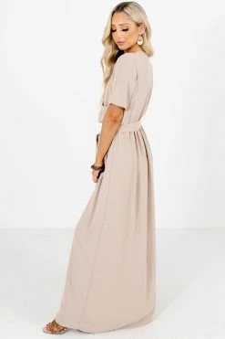 Ces Femme Raise Your Glass Maxi Dress -Bella Ella Sales Raise Your Glass Brown Dress Side 5000x