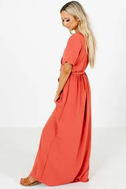 Ces Femme Raise Your Glass Maxi Dress -Bella Ella Sales Raise Your Glass Coral Dress Side 5000x