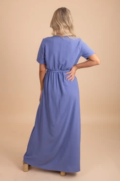 Ces Femme Raise Your Glass Maxi Dress -Bella Ella Sales RaiseYourGlassMaxiDress BackBlue 5000x