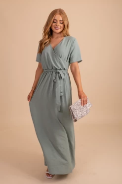 Ces Femme Raise Your Glass Maxi Dress -Bella Ella Sales RaiseYourGlassMaxiDress FrontGreen 5000x