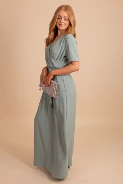 Ces Femme Raise Your Glass Maxi Dress -Bella Ella Sales RaiseYourGlassMaxiDress SideGreen 5000x
