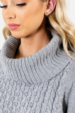 Bella Ella Boutique Season's Greetings Gray Cowl Neck Sweater 14 Bella Ella Boutique Season's Greetings Gray Cowl Neck Sweater -Bella Ella Sales Season s Greetings Gray Sweater Detail 5000x