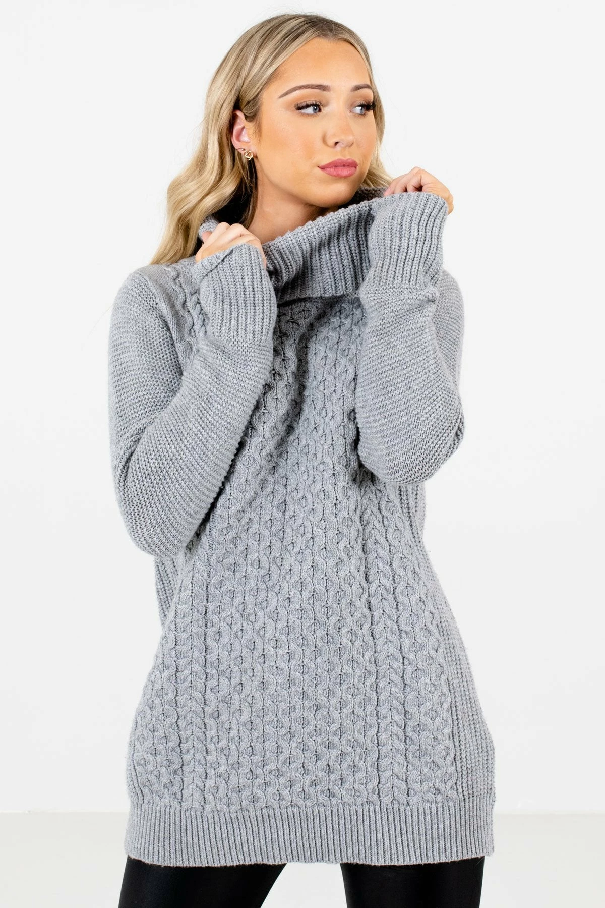 Bella Ella Boutique Season's Greetings Gray Cowl Neck Sweater 8 Bella Ella Boutique Season's Greetings Gray Cowl Neck Sweater - Image 8