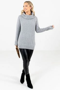 Bella Ella Boutique Season's Greetings Gray Cowl Neck Sweater 17 Bella Ella Boutique Season's Greetings Gray Cowl Neck Sweater -Bella Ella Sales Season s Greetings Gray Sweater Full Front 5000x