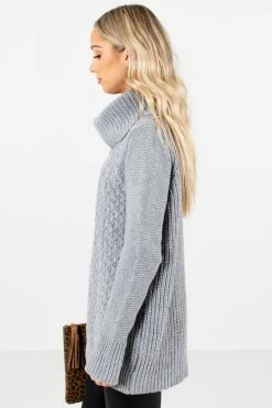 Bella Ella Boutique Season's Greetings Gray Cowl Neck Sweater 19 Bella Ella Boutique Season's Greetings Gray Cowl Neck Sweater -Bella Ella Sales Season s Greetings Gray Sweater Side 5000x