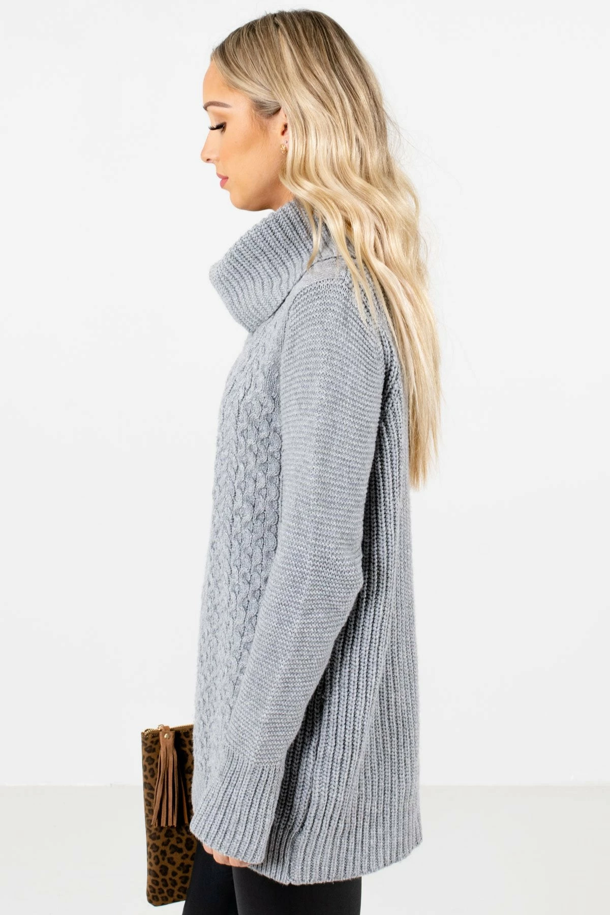 Bella Ella Boutique Season's Greetings Gray Cowl Neck Sweater 9 Bella Ella Boutique Season's Greetings Gray Cowl Neck Sweater - Image 9