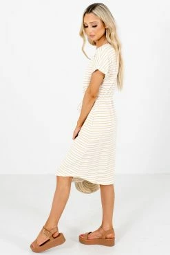 Bella Ella Boutique Seeking Sunshine Yellow Striped Knee-Length Dress -Bella Ella Sales Seeking Sunshine Yellow Dress Side 5000x