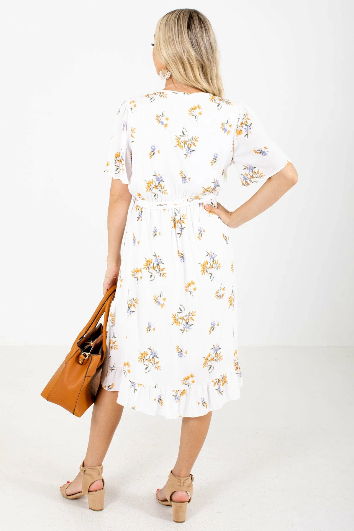 Tea N Rose Sending My Love White Floral Knee-Length Dress 2 Tea N Rose Sending My Love White Floral Knee-Length Dress - Image 2