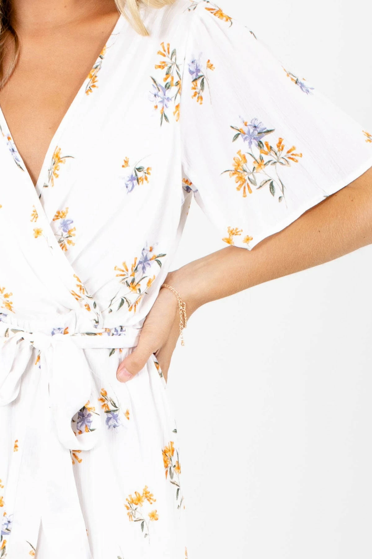 Tea N Rose Sending My Love White Floral Knee-Length Dress 3 Tea N Rose Sending My Love White Floral Knee-Length Dress - Image 3