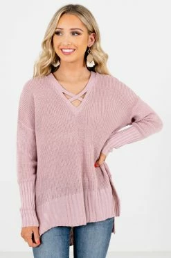 Bella Ella Boutique She's So Fabulous Pink Knit Sweater