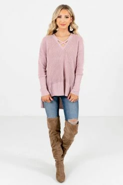 Bella Ella Boutique She's So Fabulous Pink Knit Sweater 13 Bella Ella Boutique She's So Fabulous Pink Knit Sweater -Bella Ella Sales She s So Fabulous Pink Sweater Full Front 5000x