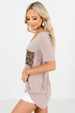 Zenana She's Dangerous Pocket Tee -Bella Ella Sales She sDangerousTeeBeigeSide 5000x