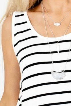 Zenana Soak Up The Sun Striped Tank -Bella Ella Sales Soak Up the Sun White Tank Detail 5000x