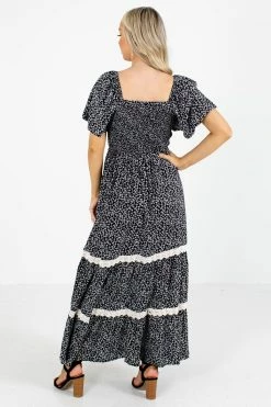 In Loom Spring In Your Step Floral Maxi Dress -Bella Ella Sales Spring in Your Step Black Dress Back 5000x