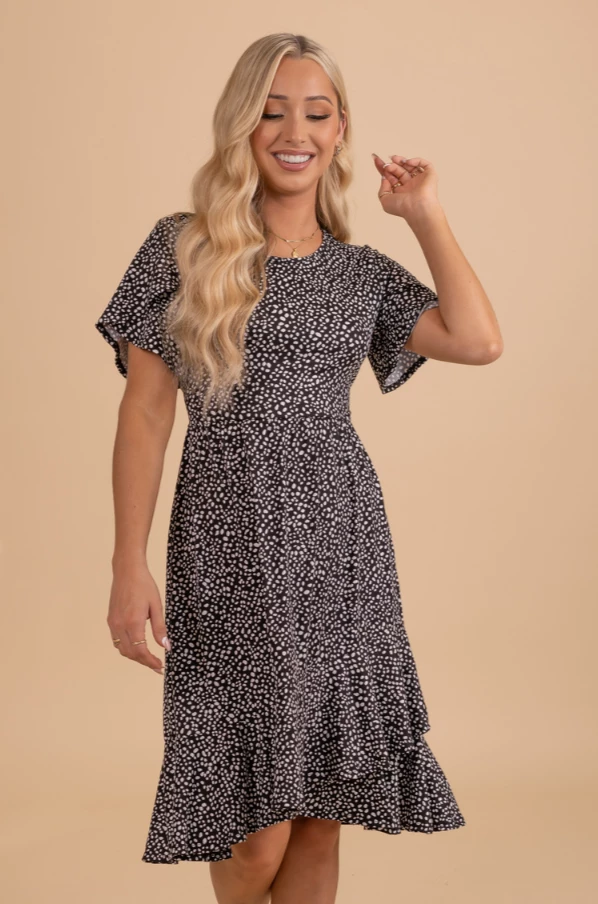 Reborn J Stealing Time Patterned Knee-Length Dress 1 Reborn J Stealing Time Patterned Knee-Length Dress