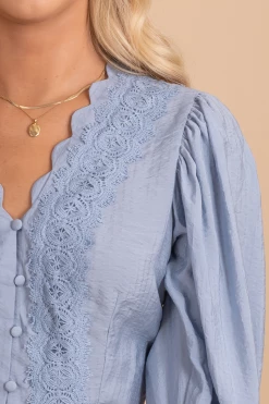 E&M/Mine Step Aside Puff Sleeve Top -Bella Ella Sales StepAsidePuffSleeveTop Detail 5000x