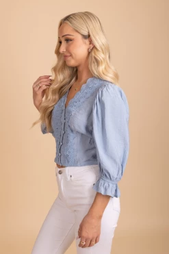 E&M/Mine Step Aside Puff Sleeve Top -Bella Ella Sales StepAsidePuffSleeveTop Side 5000x