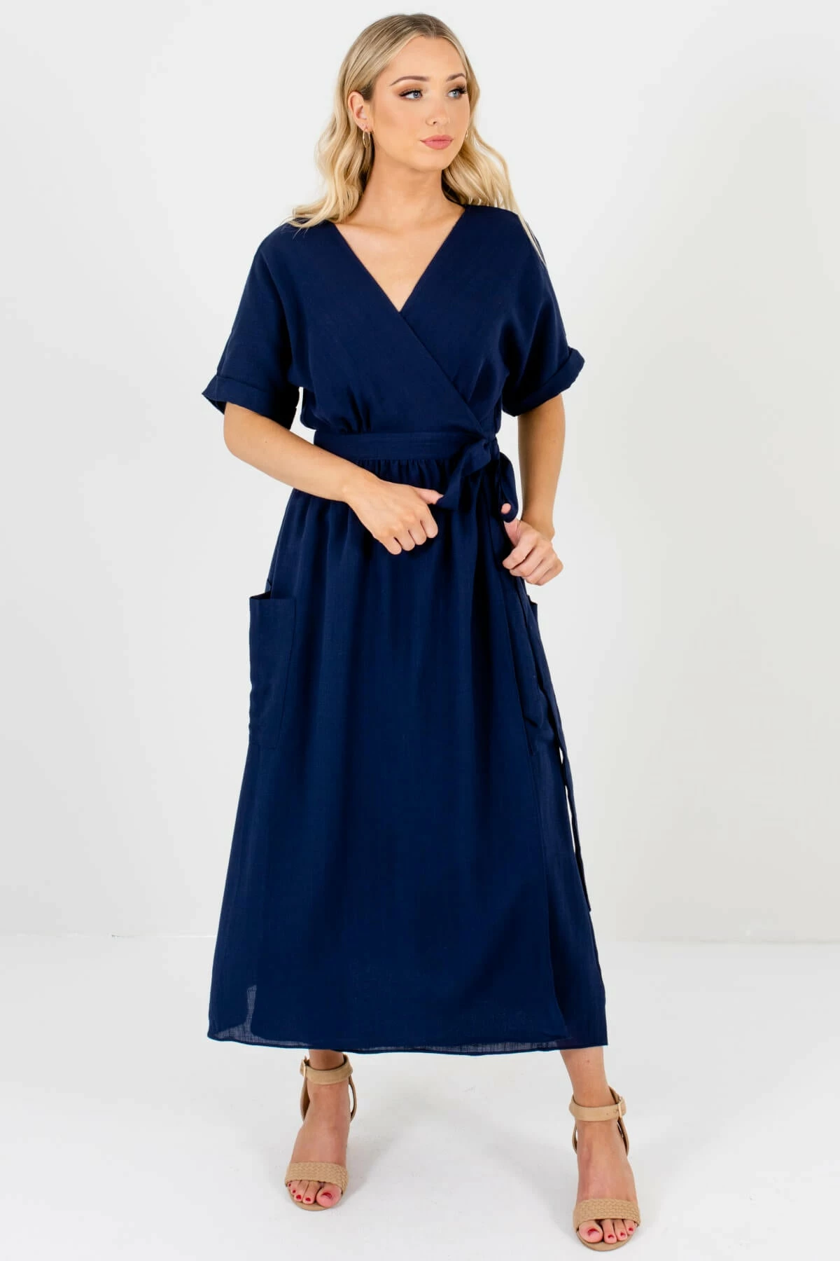 Bella Ella Boutique Sunday Afternoon Navy Maxi Wrap Dress 7 Bella Ella Boutique Sunday Afternoon Navy Maxi Wrap Dress - Image 7