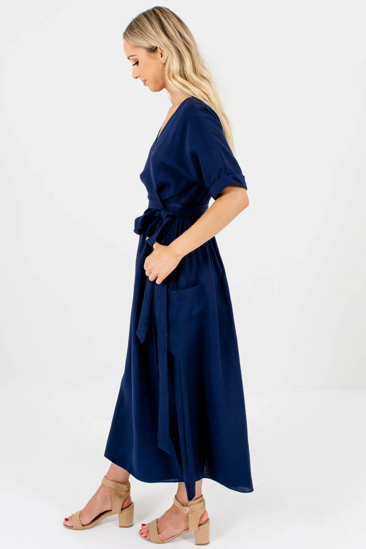 Bella Ella Boutique Sunday Afternoon Navy Maxi Wrap Dress 6 Bella Ella Boutique Sunday Afternoon Navy Maxi Wrap Dress - Image 6