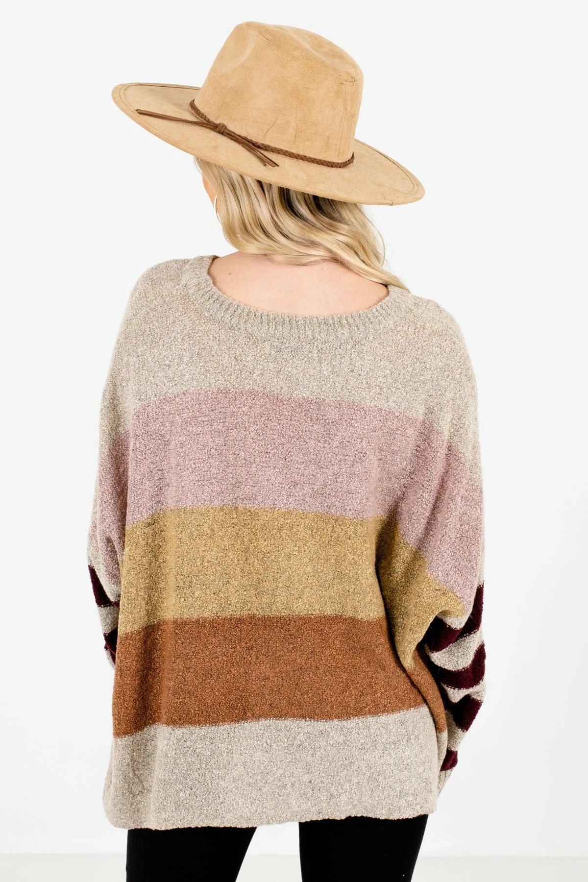 Bella Ella Boutique Sweater Weather Beige Multi Striped Sweater 2 Bella Ella Boutique Sweater Weather Beige Multi Striped Sweater - Image 2