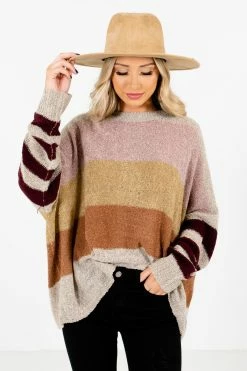 Bella Ella Boutique Sweater Weather Beige Multi Striped Sweater 12 Bella Ella Boutique Sweater Weather Beige Multi Striped Sweater -Bella Ella Sales Sweater Weather Beige Sweater Front 5000x