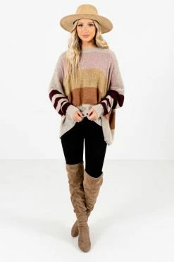 Bella Ella Boutique Sweater Weather Beige Multi Striped Sweater 10 Bella Ella Boutique Sweater Weather Beige Multi Striped Sweater -Bella Ella Sales Sweater Weather Beige Sweater Full Front 5000x