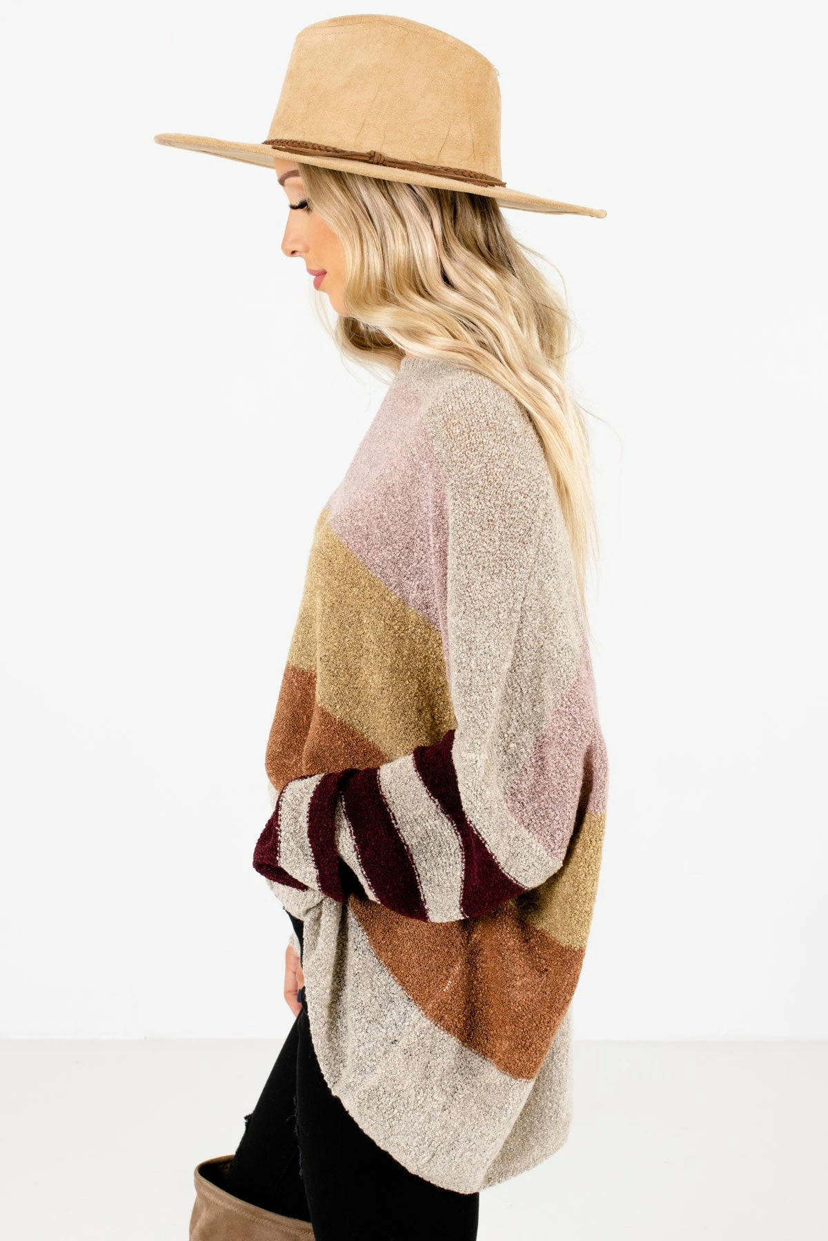 Bella Ella Boutique Sweater Weather Beige Multi Striped Sweater 5 Bella Ella Boutique Sweater Weather Beige Multi Striped Sweater - Image 5