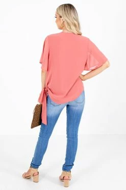 Zenana Sweet Success Wrap Top -Bella Ella Sales Sweet Success Pink Top Back 5000x