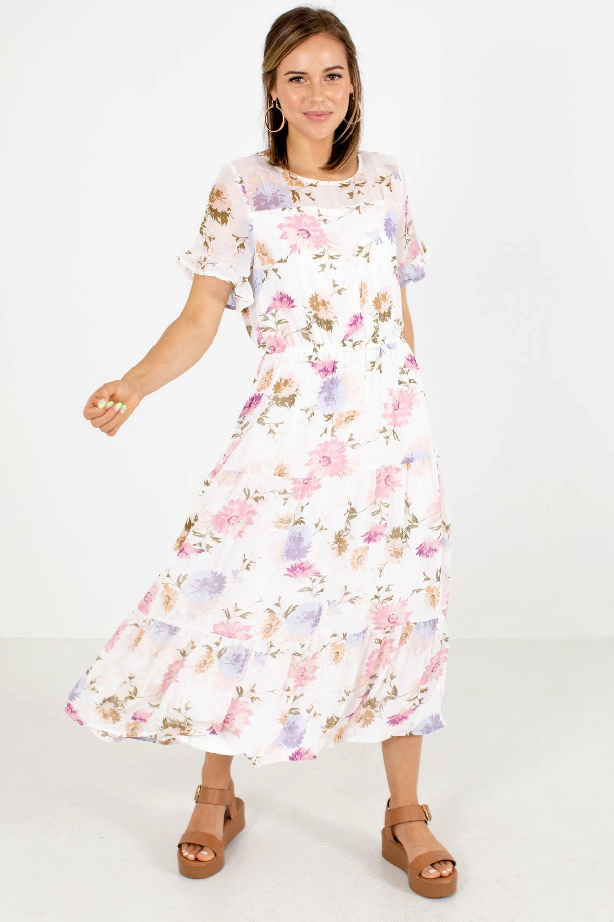 Rokoko Sweet Surrender White Floral Midi Dress 1 Rokoko Sweet Surrender White Floral Midi Dress